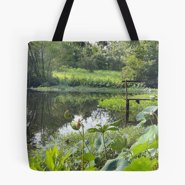 Item preview, a pond surrounded by lily pads  designed and sold by Revinished.
