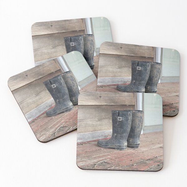 Item preview, rubber boots on a porch designed and sold by Revinished.
