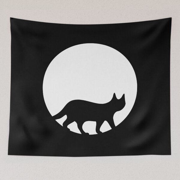 Item preview, Black Cat in Front of the Full Moon Halloween designed and sold by llevine2934.