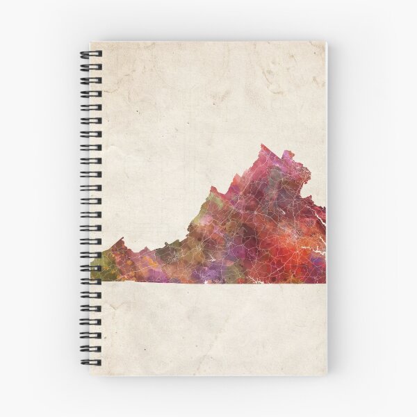 Item preview, Virginia map warm colors designed and sold by MapMapMaps.
