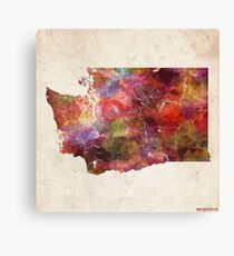 Washington map warm colors Canvas Print