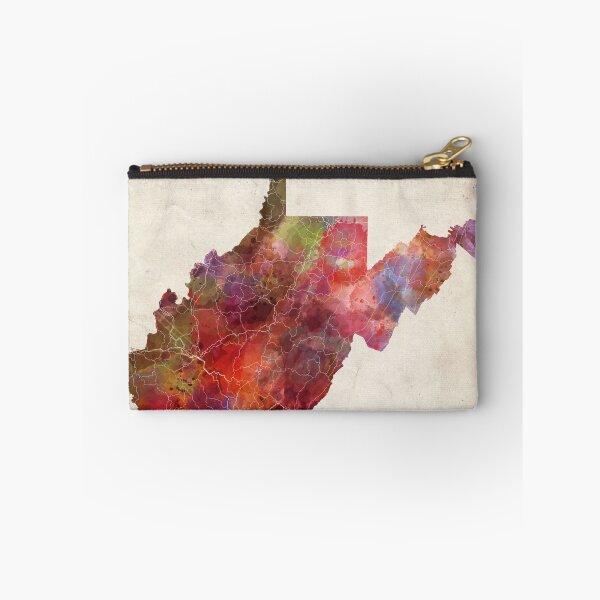 Item preview, West Virginia map warm colors designed and sold by MapMapMaps.