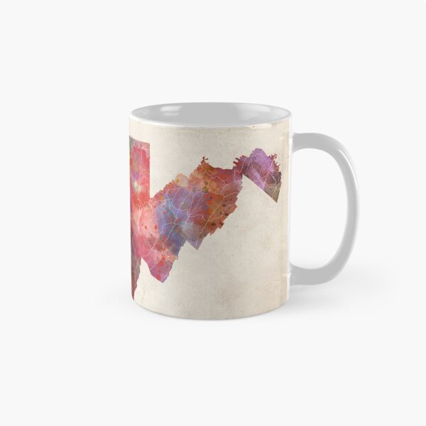 Item preview, West Virginia map warm colors designed and sold by MapMapMaps.
