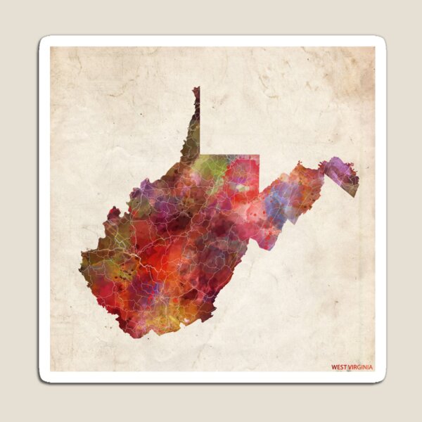 Item preview, Mapa de West Virginia colores cálidos designed and sold by MapMapMaps.