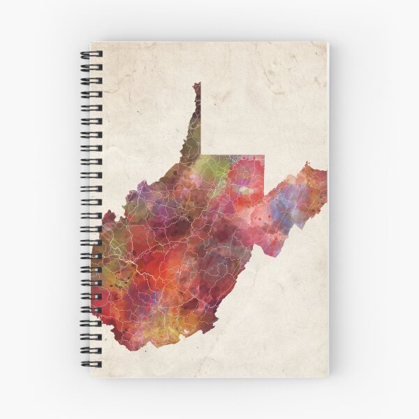 Item preview, West Virginia map warm colors designed and sold by MapMapMaps.