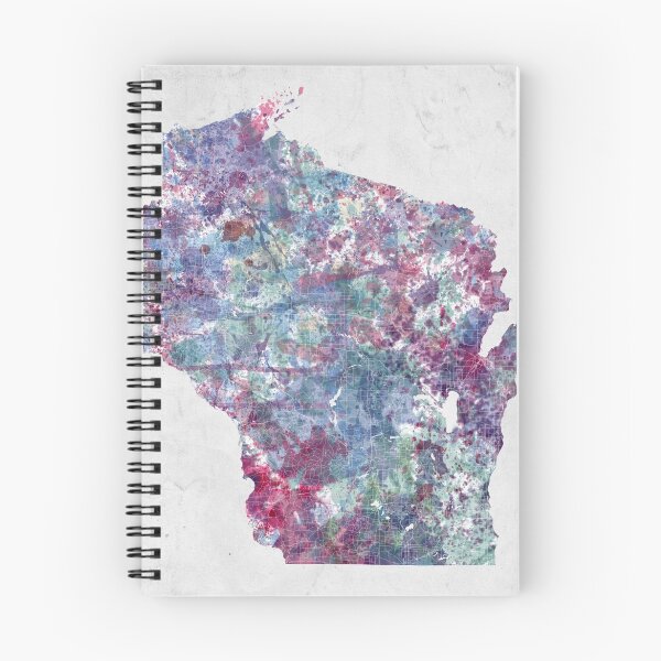 Item preview, Wisconsin map cold colors designed and sold by MapMapMaps.