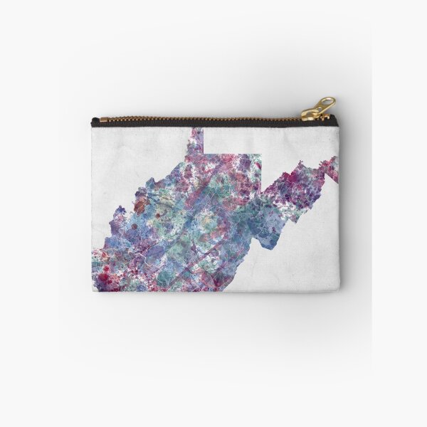Item preview, West Virginia map cold colors designed and sold by MapMapMaps.