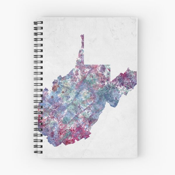 Item preview, West Virginia map cold colors designed and sold by MapMapMaps.