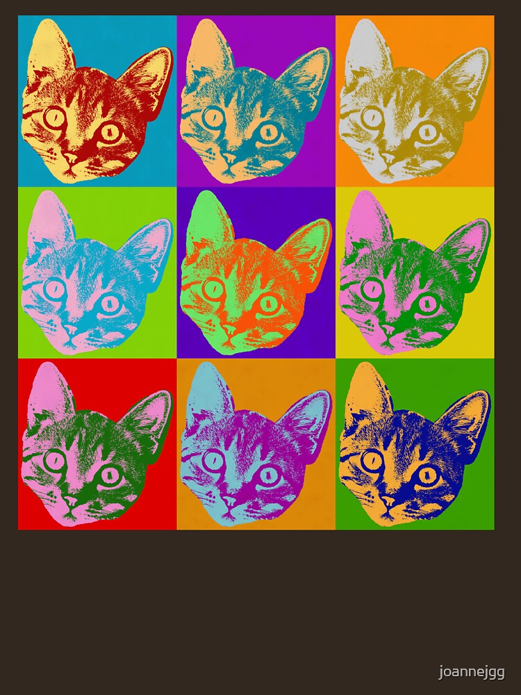 cat pop art inspired graphic cats kitty bright color design unisex