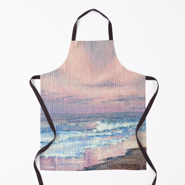 Item preview, Pink Sunrise at the Beach, acrylic painting pink and purple sky and waves designed and sold by Goldstarwork.