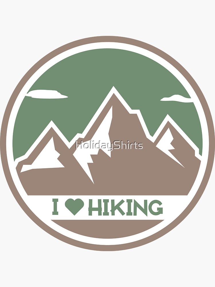 I Love Hiking Mountain Logo by HolidayShirts