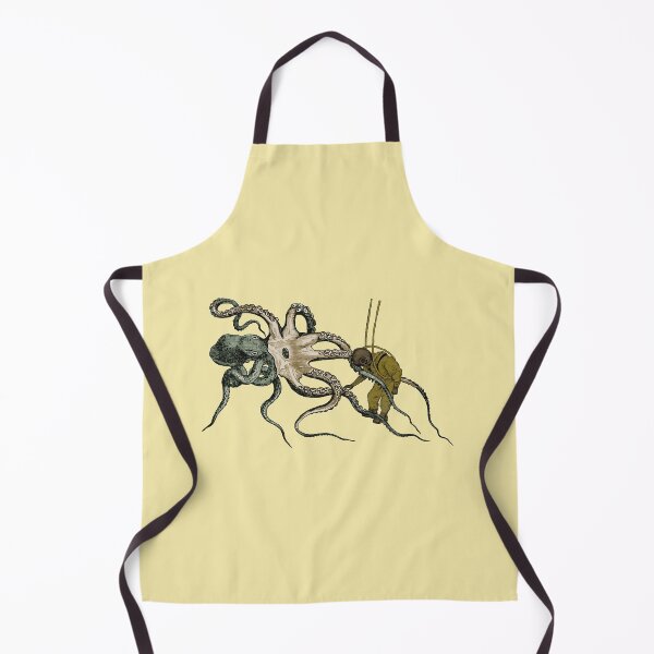 Item preview, Vintage Helmet Diver Observing a Giant Octopus Underwater URM designed and sold by urmaddad.
