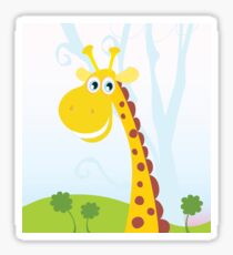 African Giraffe. Vector Illustration of funny animal. Sticker