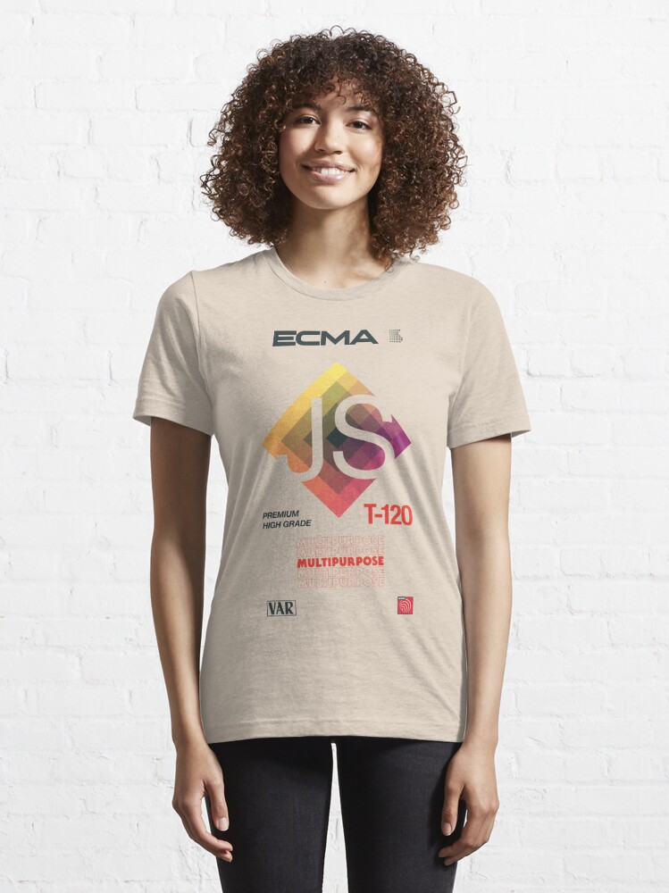 Essential T-Shirt, Retro Blank VHS JavaScript (ECMAScript) designed and sold by ckirknielsen