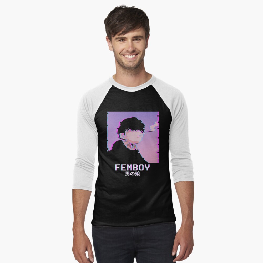  Femboy Japanese Emo Vaporwave Aesthetic Long Sleeve T-Shirt :  Clothing, Shoes & Jewelry