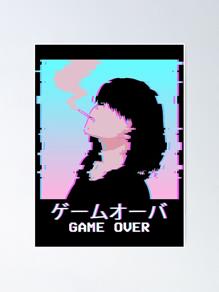 Vaporwave Aesthetic Sad Anime Boy Game Over Japanese Lofi iPhone