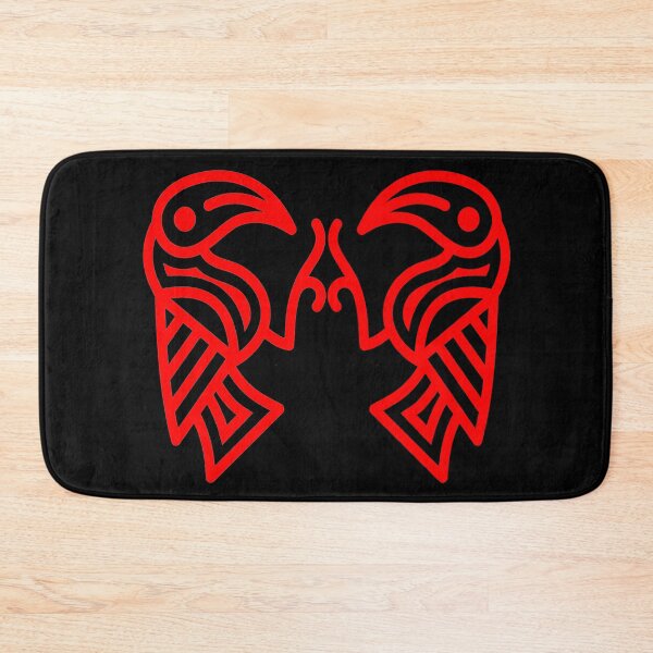 Item preview, Germanic Ravens Black background Red Lines designed and sold by Odinist.
