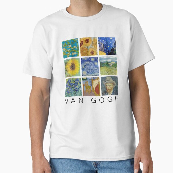 Vista previa del artículo con la obra «Collage de pintura de Van Gogh con noche estrellada y girasoles», diseñado y vendido por Travel-Art-Love.