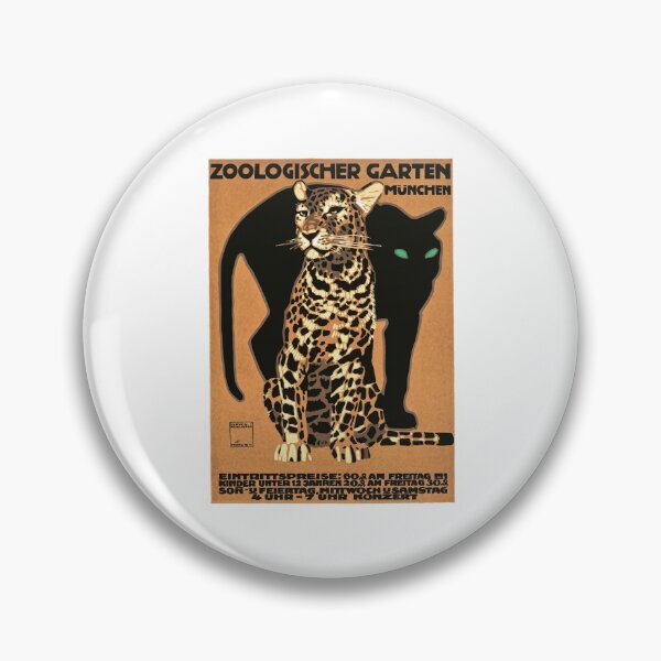 Aperçu de l'œuvre Affiche représentant un léopard et une panthère au zoo de Munich, Allemagne, 1912 créée et vendue par retrographics.