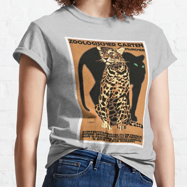 1912 GERMANY Munich Zoo Leopard And Panther Poster Classic T-Shirt