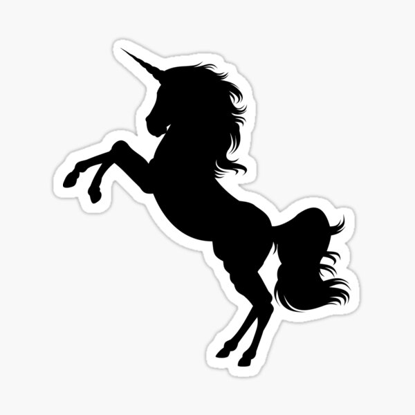 Proud Magical Unicorn Black Silhouette, RBSSP Sticker