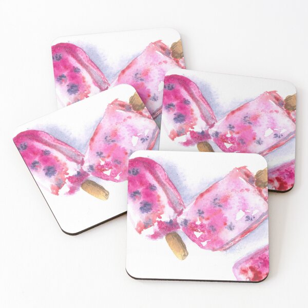 Item preview, Blackberry Yoghurt Popsicles, Pink and purple watercolour ice blocks  designed and sold by Goldstarwork.