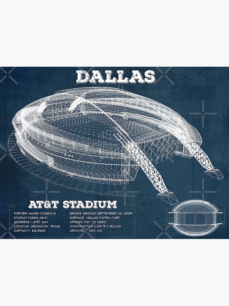 Disover Dallas Cowboys AT&T Stadium Vintage Football Premium Matte Vertical Poster