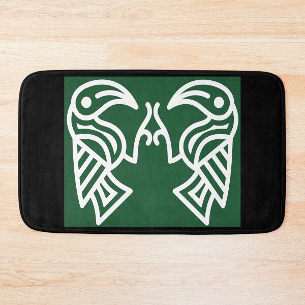 Item preview, Germanic Ravens Green background White Lines designed and sold by Odinist.