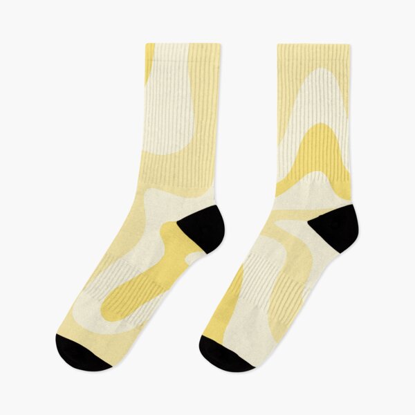 Item preview, Retro Liquid Swirl Abstract Square in Soft Pale Pastel Yellow designed and sold by kierkegaard.