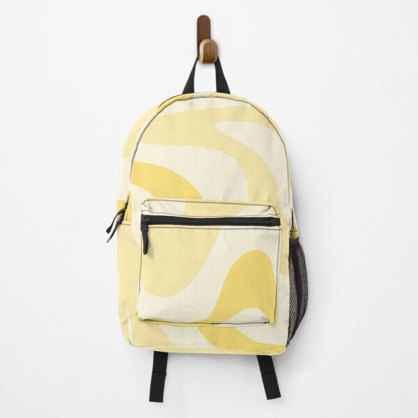 Item preview, Retro Liquid Swirl Abstract Square in Soft Pale Pastel Yellow designed and sold by kierkegaard.