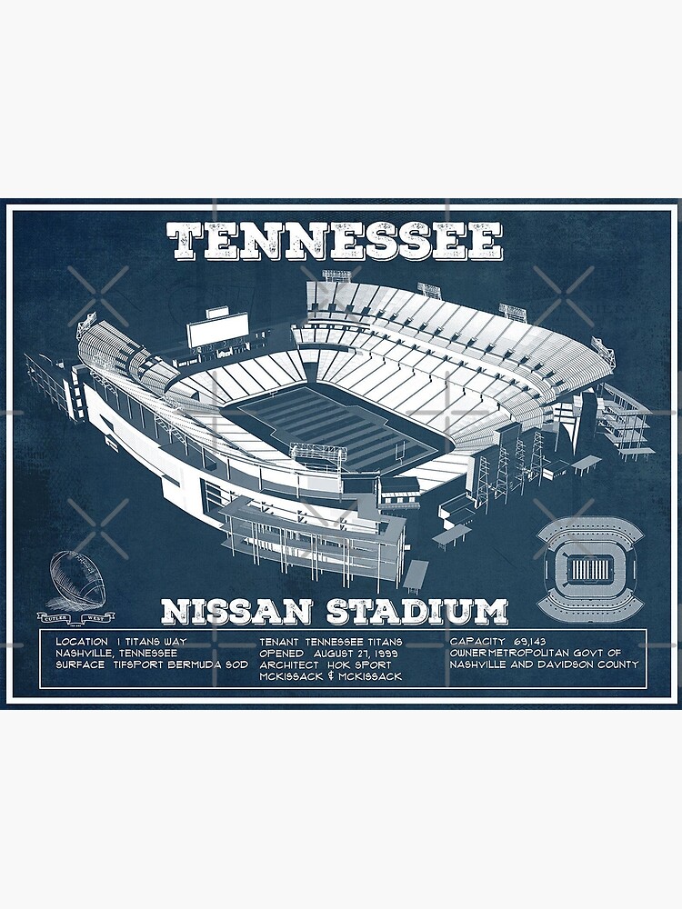 Discover Tennessee Titans Nissan Stadium Vintage Football Premium Matte Vertical Poster