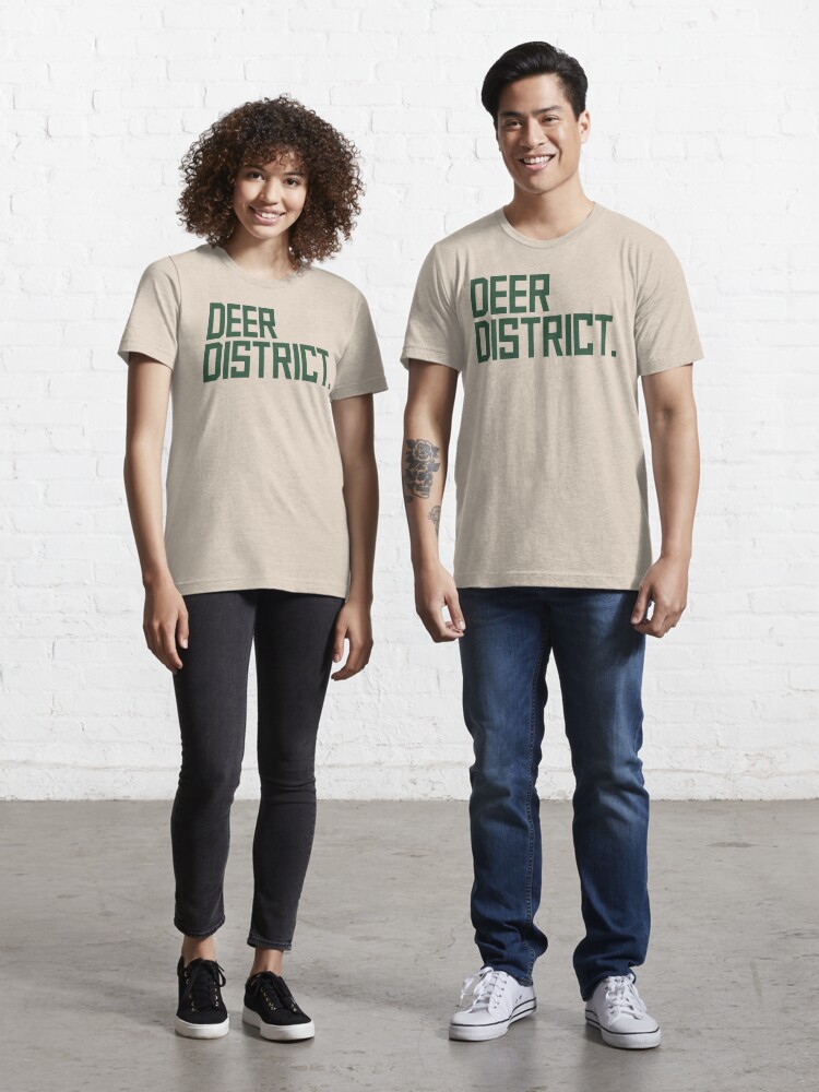 lobo Extensamente solamente Deer District - Milwaukee Bucks - Cream City" T-shirt for Sale by sportsign  | Redbubble | greek freak t-shirts - giannis t-shirts - antetokounmpo  t-shirts