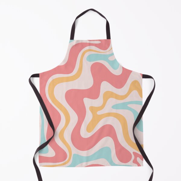 Item preview, Retro Liquid Swirl Abstract Pattern Blush Pink Mustard Aqua designed and sold by kierkegaard.