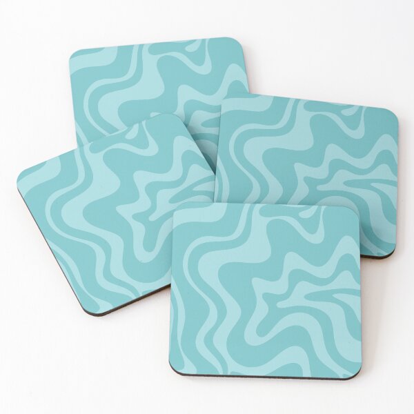 Item preview, Retro Liquid Swirl Abstract Pattern in Aqua Teal designed and sold by kierkegaard.