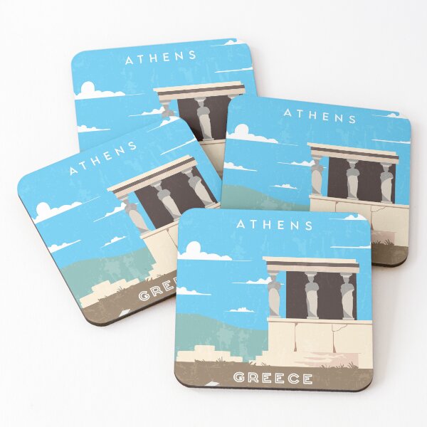 Item preview, Athens, Greece - Retro travel minimalistic poster designed and sold by GreekTavern1979.