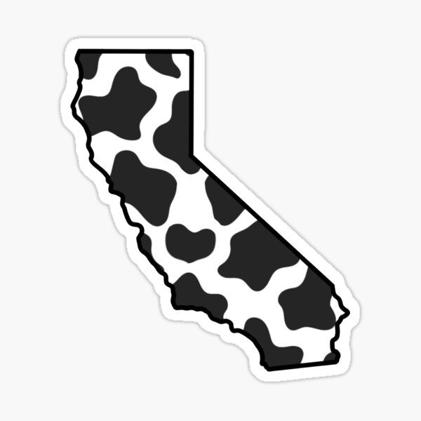Cow Print State - California Sticker for Sale by noellestickies