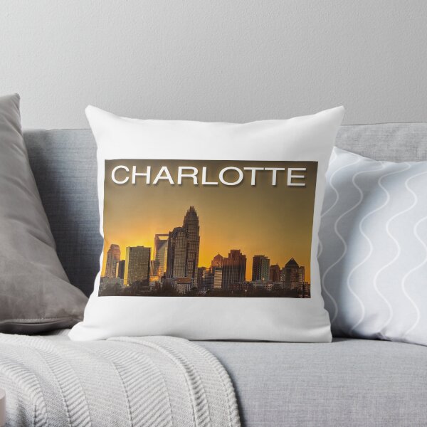 charlotte nc skyline Throw Pillow
