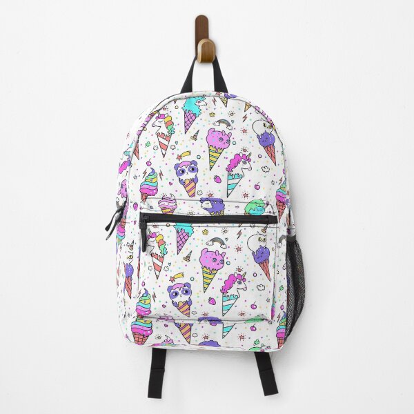 Item preview, Ice cream with cute animal faces seamless pattern on White background, Ice Cream Pattern designed and sold by graphic-genie.