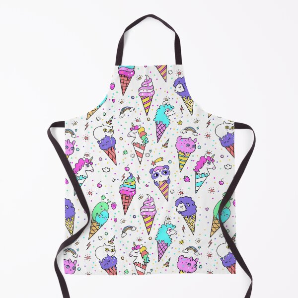 Item preview, Ice cream with cute animal faces seamless pattern on White background, Ice Cream Pattern designed and sold by graphic-genie.