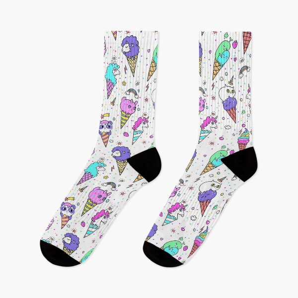 Item preview, Ice cream with cute animal faces seamless pattern on White background, Ice Cream Pattern designed and sold by graphic-genie.