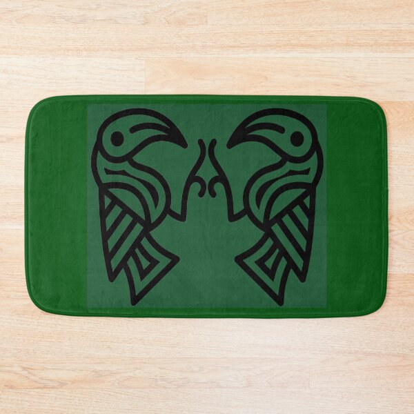 Item preview, Germanic Ravens Green background Black Lines designed and sold by Odinist.