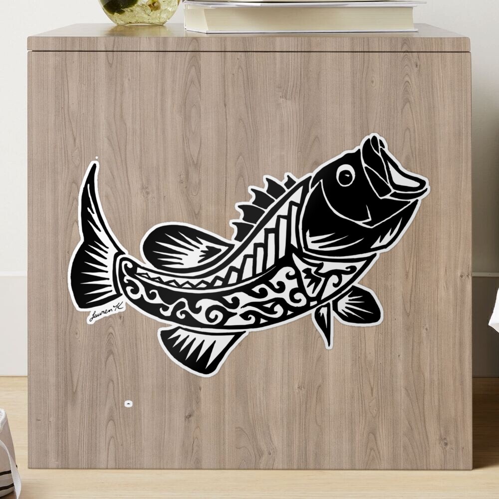 Large Mouth Bass Fish 3D Window View Decal WALL STICKER Decor Art Mural FS  