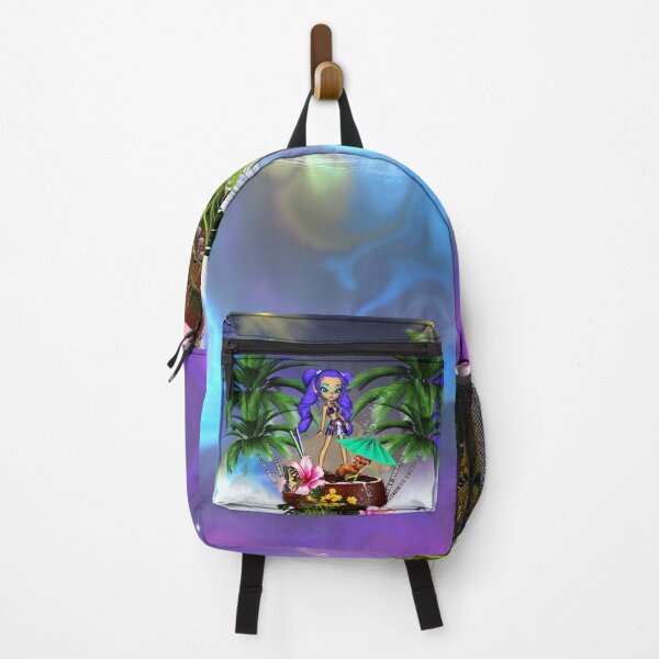Item preview, Tropical design with girl and cute mouse designed and sold by nicky2342.