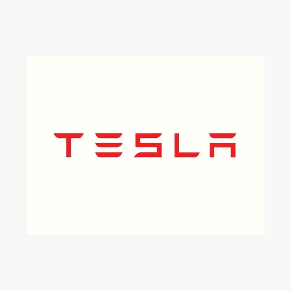 Tesla T Logo Art Prints Redbubble