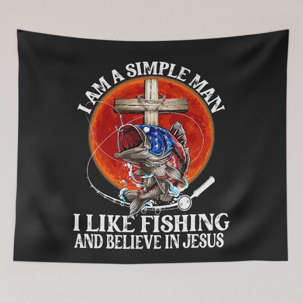 Item preview, I'm A Simple Man I Like Fishing And Believe in Jesus Classic  designed and sold by JamesRushforth.