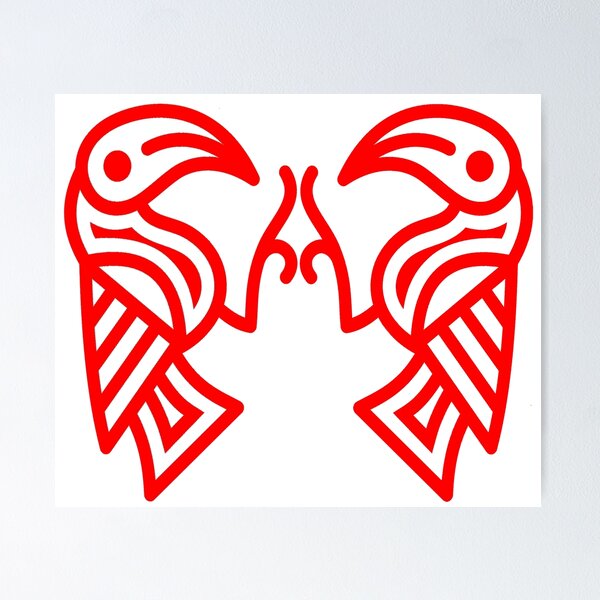 Item preview, Germanic Ravens Red Lines designed and sold by Odinist.