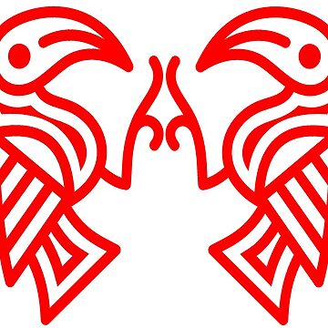 Artwork thumbnail, Germanic Ravens Red Lines by Odinist
