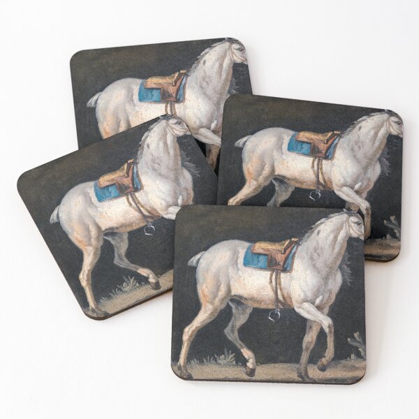 Item preview, Saddled Gray Horse Walking painting designed and sold by Art & Painting.