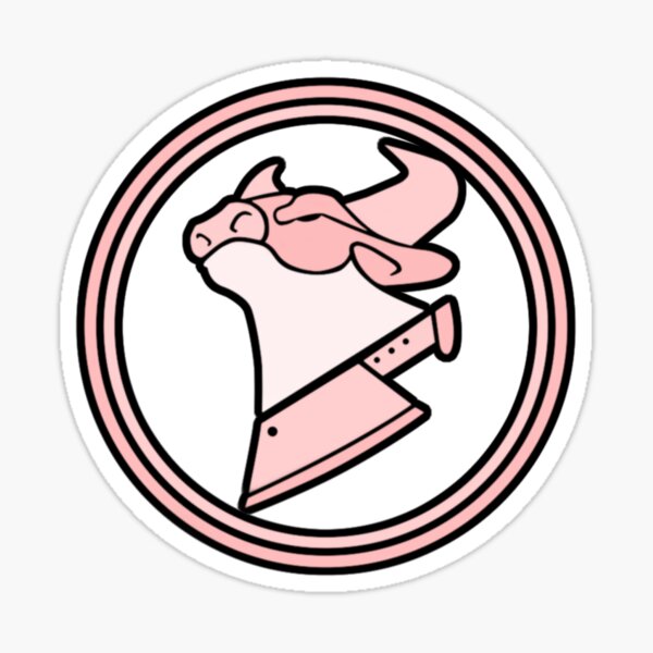 Pink Cow Chop Sticker Sticker