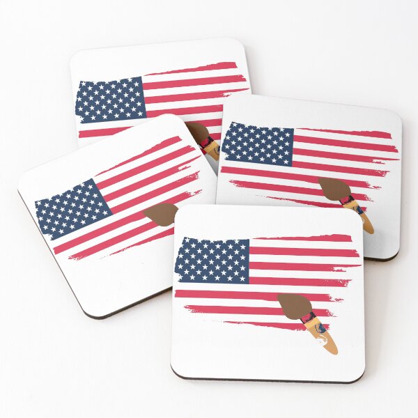 Item preview,  American Flag Water Color Painting with Painting brush designed and sold by SheetalMourya.